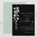 Search for black and sage wedding invitations Eucalyptus