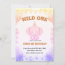 Search for elephant 1st birthday invitations Girl