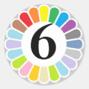 Recherche de numéro 6 autocollants Coloré