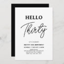 Search for black and white 30th birthday invitations Thirty