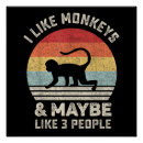 Search for funny monkey posters Vintage style