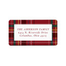 Search for red plaid return address labels Classic