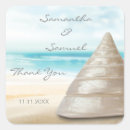 Search for sea shells wedding stickers Sand