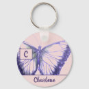 Search for unique monograms keychains Butterfly