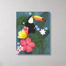 Search for toucan canvas prints Palm leaves