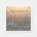 Search for musical notes napkins Gold