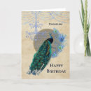 Search for vintage peacock feather cards Blue