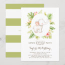 Search for elephant birthday invitations Watercolor
