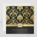Search for damask 50th birthday invitations Black and gold