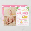 Search for flamingo 1st birthday invitations Pineapple