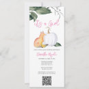 Search for autumn baby girl shower invitations Watercolor