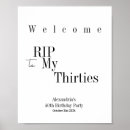 Search for signs funeral party posters Black and white