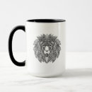 Recherche de tête de lion tasses Zen griffonnage