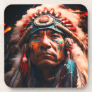 Recherche de chef indien dessous de verres Plumes