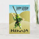 Recherche de ninja anniversaire cartes Bleu