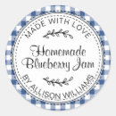 Search for blueberry jam Blue gingham