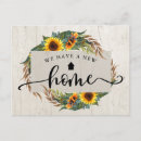 Search for new address announcements postcards Wood