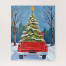 Search for red truck puzzles Watercolor