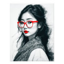 Recherche de femme asiatique posters Noir et blanc