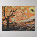 Recherche de nuit de halloween posters Arbre