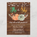 Search for pumpkin gender reveal invitations Boy or girl
