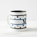 Recherche de bleu argent tasses Monogramme