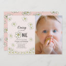 Search for daisy 1st birthday invitations Pink