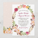 Search for boho feather wedding invitations Pink