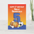 Search for boys 5th birthday cards Five