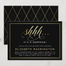 Search for shhh birthday invitations Black and gold