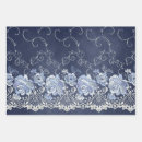 Search for navy blue and white wrapping paper Floral