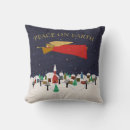 Search for peace on earth christmas pillows Blue