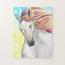 Recherche de peinture de cheval puzzles Blanc