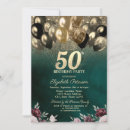 Search for green 50th birthday invitations Glitter