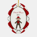Search for sock monkey ornaments Red