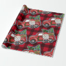 Search for red truck christmas wrapping paper Santa claus