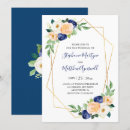 Search for navy blue peach wedding invitations Gold