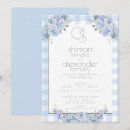 Search for blue gingham wedding invitations Simple