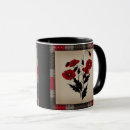 Search for red poppy flower mugs Illustration