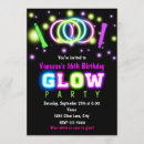 Search for black and neon birthday invitations Glow