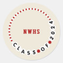 Search for red and white graduation stickers Class of 2024