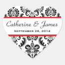 Search for black red white wedding stickers Heart