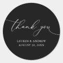 Search for black thank you wedding stickers Black and white