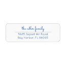 Search for bright blue return address labels Simple