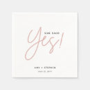 Search for she said yes napkins Calligraphy