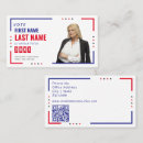 Search for campaign business cards Red white and blue