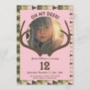 Search for pink camo birthday invitations Deer