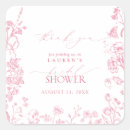 Search for vintage pink floral bridal shower stickers Thank you