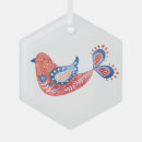 Search for red bird ornaments Scandi