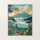 Search for volcano puzzles Retro vintage travel